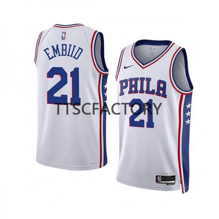 Camiseta Hombre Philadelphia 76ers Joel Embiid 21 Nike 2022-23 Association Edition Blanco Swingman